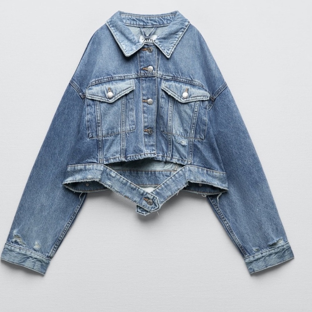 Zara cropped straight fit denim jacket 8197/282